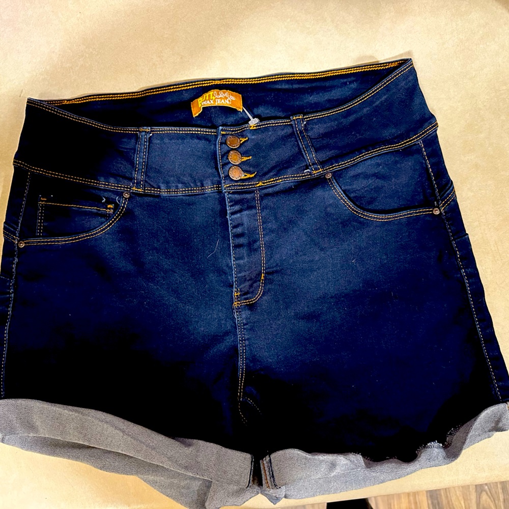 Dark Blue double stitched wax jean shorts size 2XL